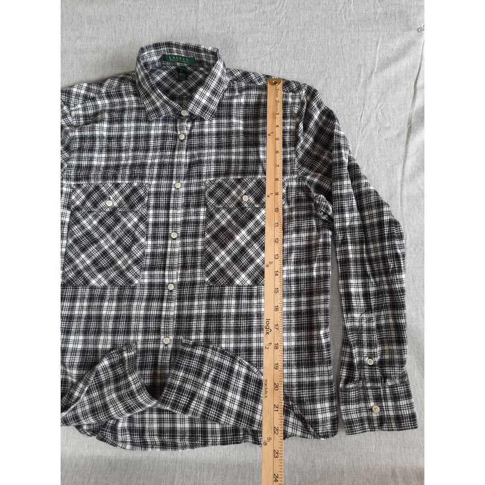 Lauren Ralph Lauren Women's XL Plaid Flannel‎ Westhern Button Shirt Long Sleeve